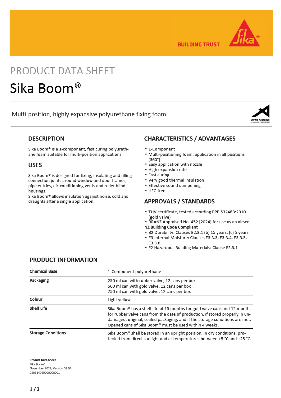 Sika Boom® Reusable Expanding Foam